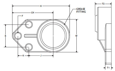 POBCO Medium Duty Sanitary Mounts - 3 Bolt Flange Style