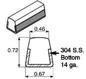 Convex Top Rail Sanitary Rail Guide