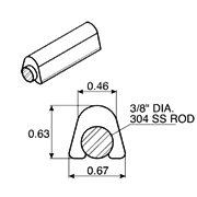 Round Top w/Rod Sanitary Guide Rail