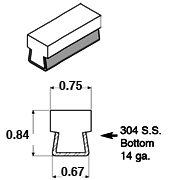 3/4' T-Top Sanitary Guide Rail