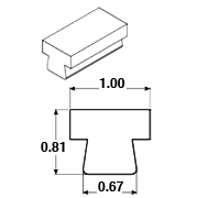 1' T-Top Sanitary Guide Rail