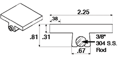 2-1/4' T-Top Sanitary Guide Rail