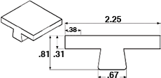 2-1/4' T-Top Sanitary Guide Rail