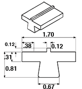 1.7'  Ribbed T-Top Sanitary Guide Rail